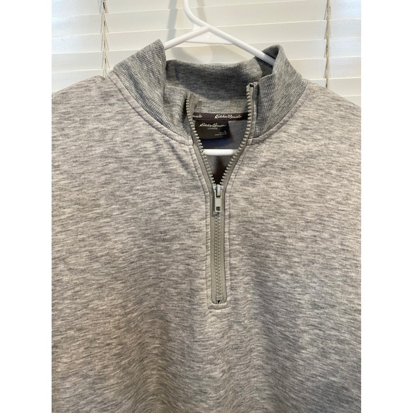 Eddie Bauer Men's Lounge Quarter Zip Pullover Sweatshirt Gray Size L Pullover - Picture 3 of 7